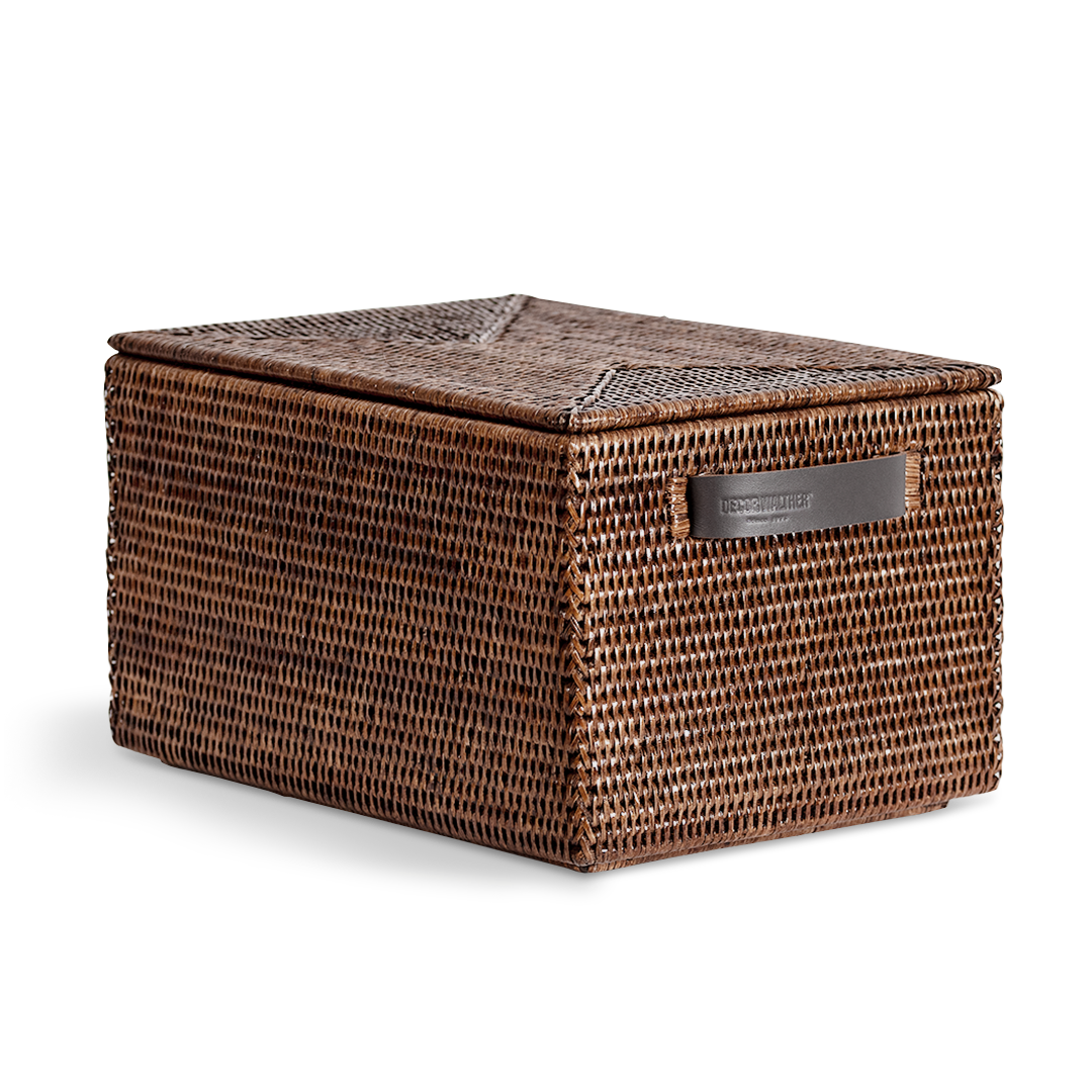 Decor Walther BASKET BOX Aufbewahrungsbox mit Deckel – Rattan dunkel – Art. 0941092