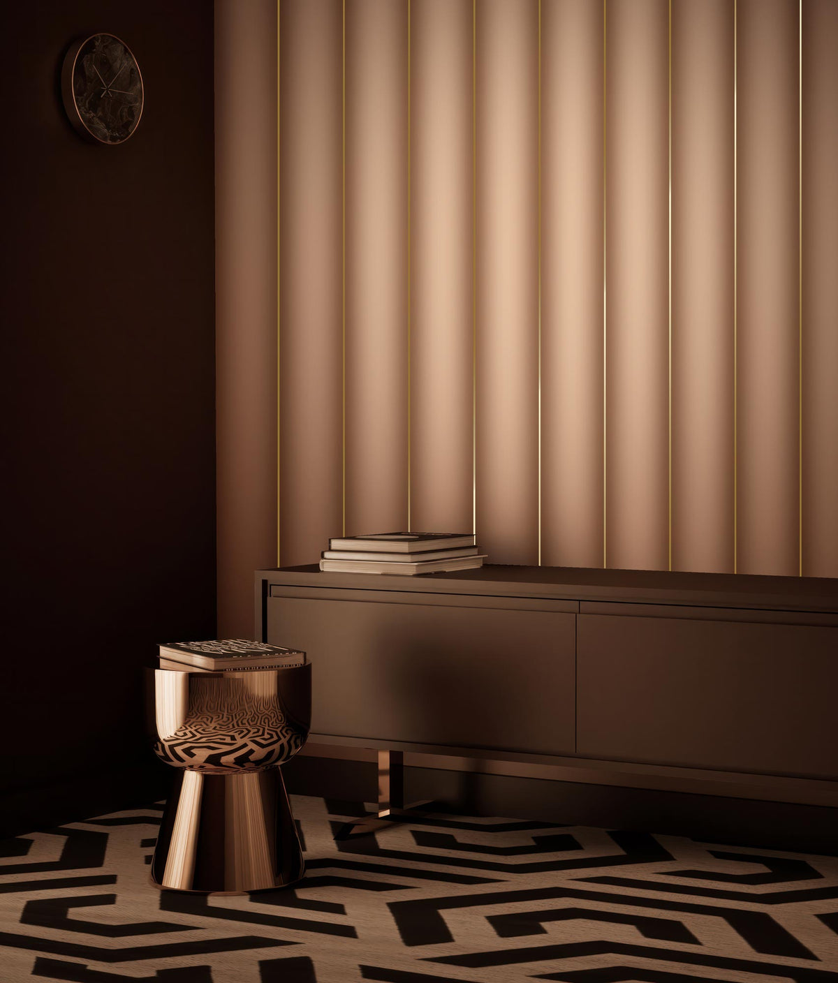 KEK Amsterdam Gold Stripes Gold/Nude Tapete-Tapeten-KEK Amsterdam-Hochglanz-TOJU Interior