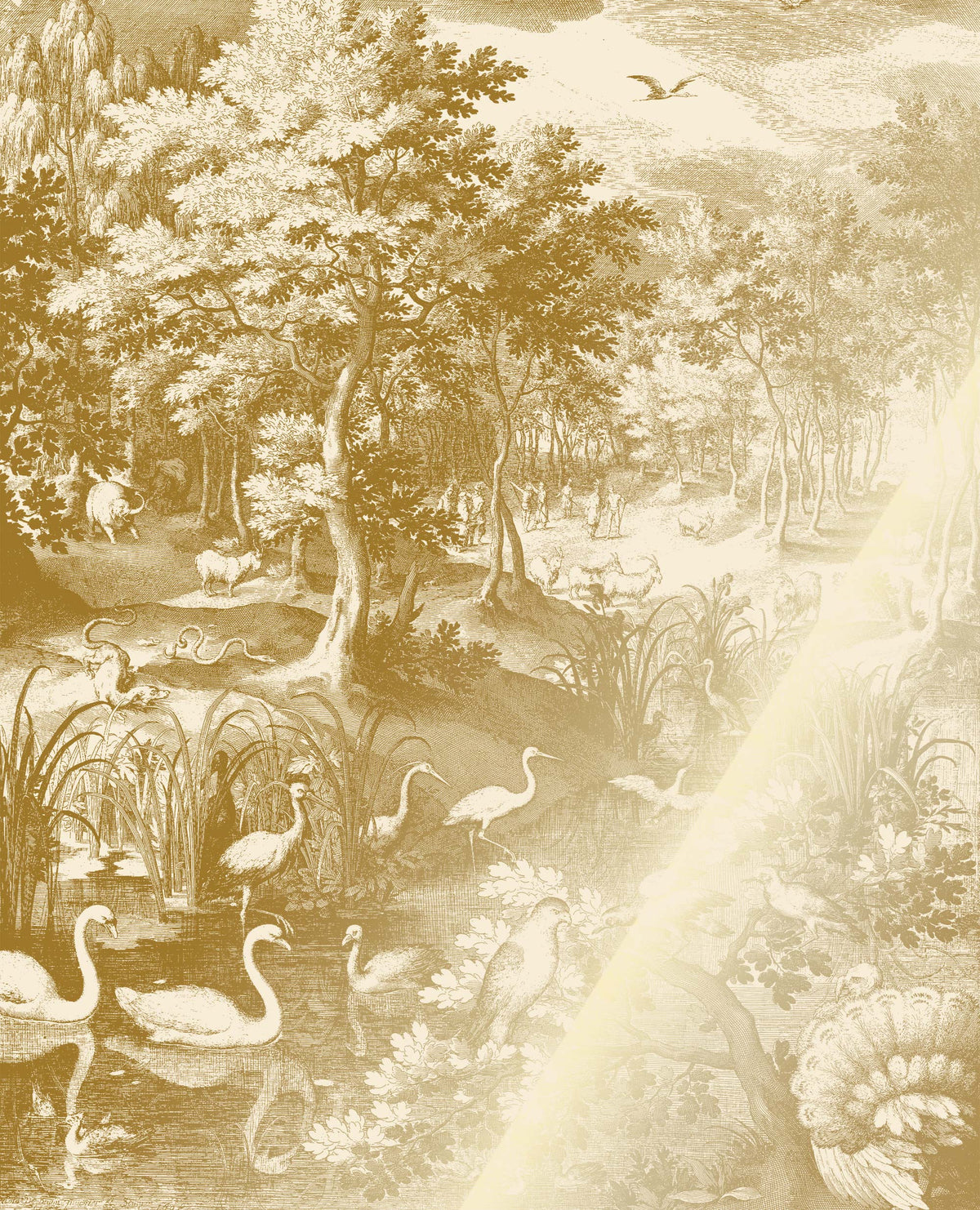 Engraved Landscapes Gold/Beige von KEK Amsterdam – vollständige Motivansicht