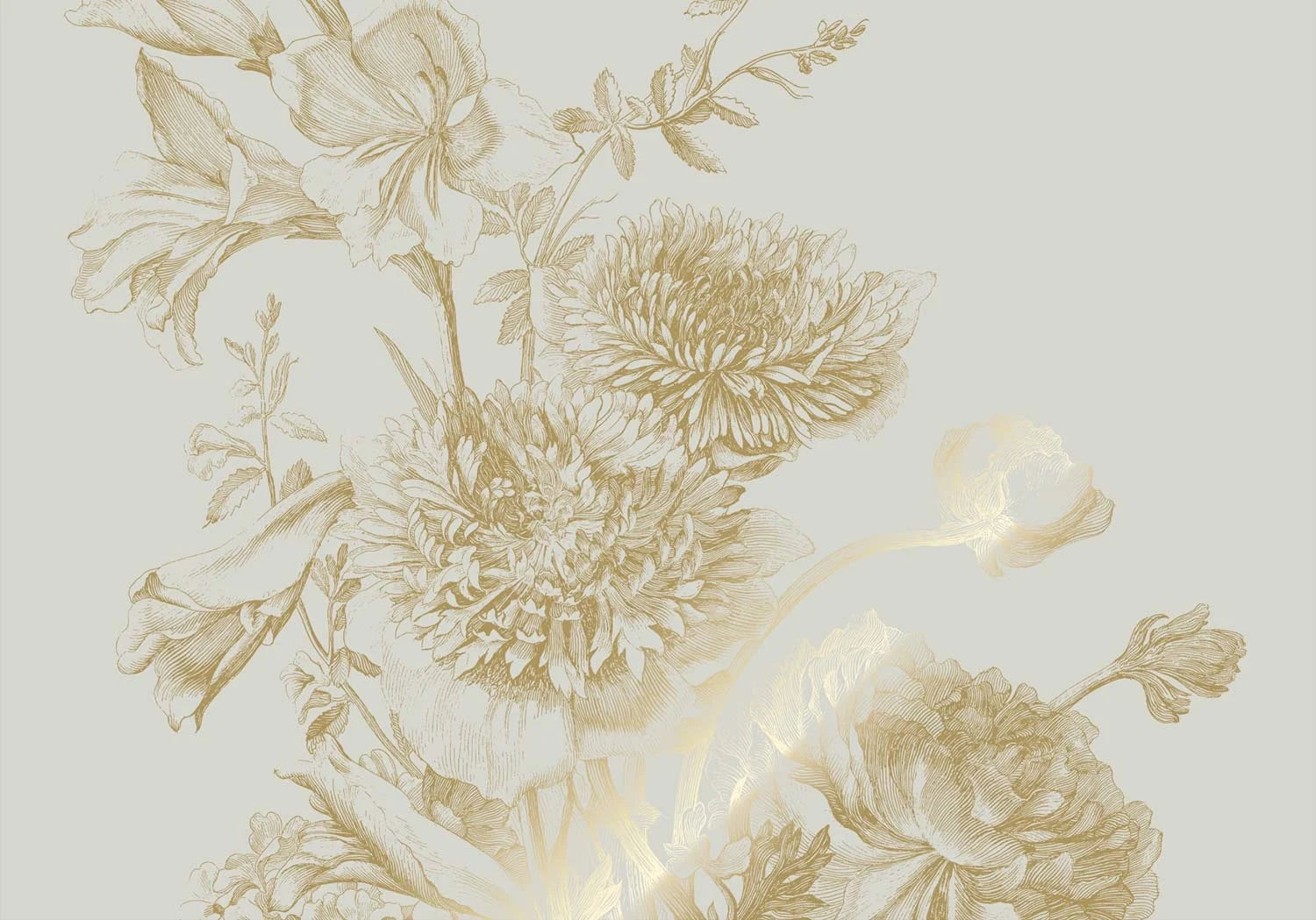 KEK Amsterdam - Gold Tapete Engraved Flowers Sand-Tapeten-KEK Amsterdam-TOJU Interior