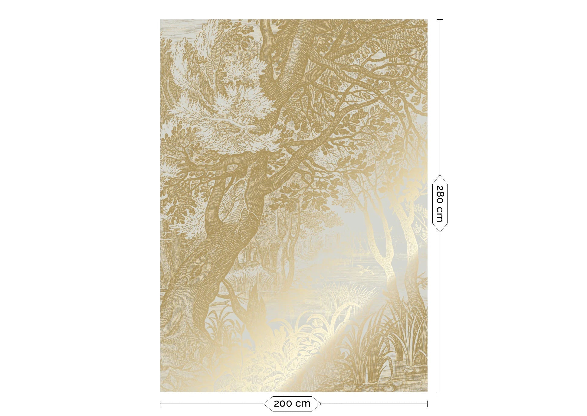 KEK Amsterdam - Gold-Tapete Engraved Landscape Sand-Tapeten-KEK Amsterdam-4 Bahnen 200 x 280 cm-TOJU Interior