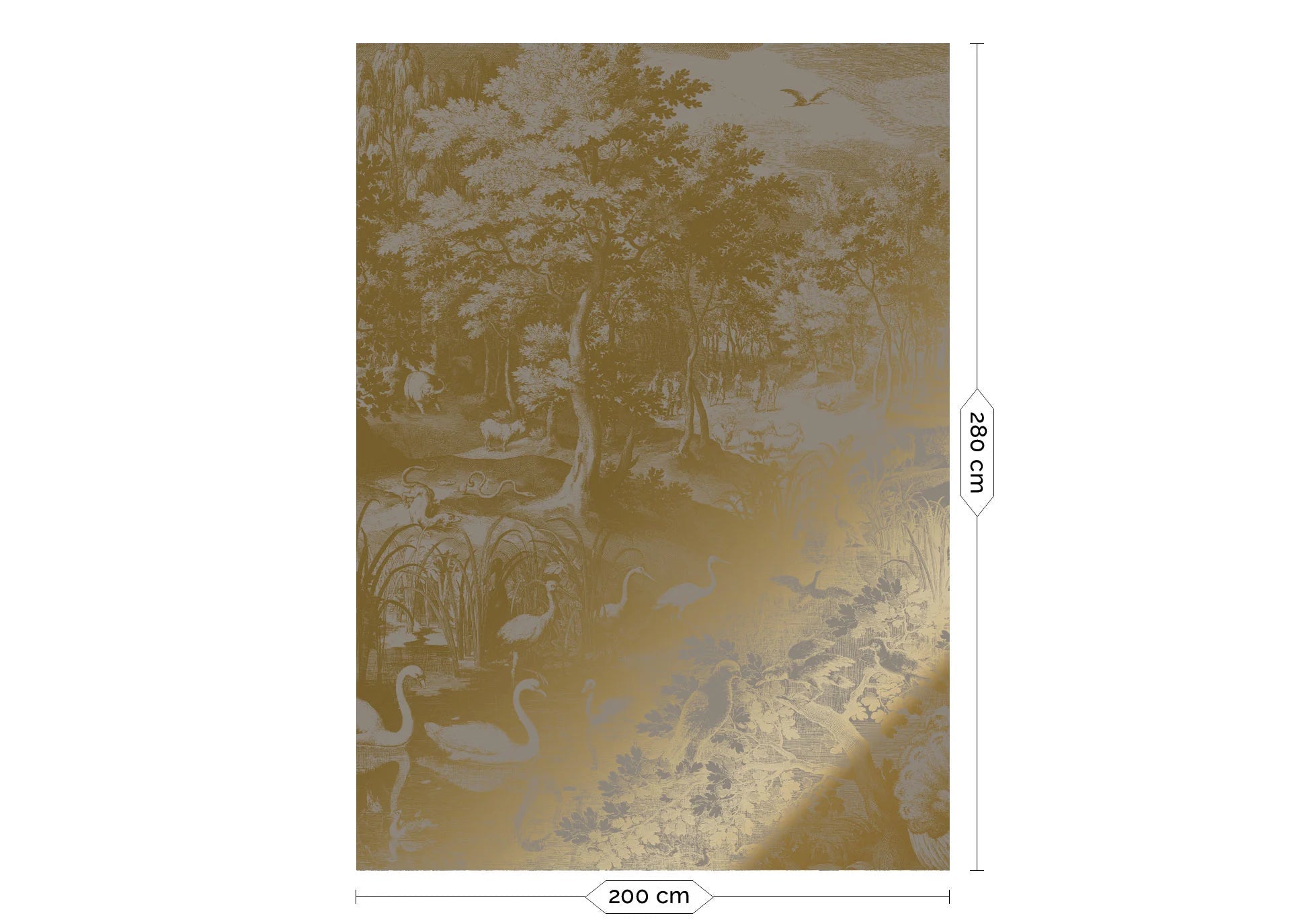 KEK Amsterdam Gold Tapete Engraved Landscapes Grau-Tapeten-KEK Amsterdam-4 Bahnen 200 x 280 cm-TOJU Interior