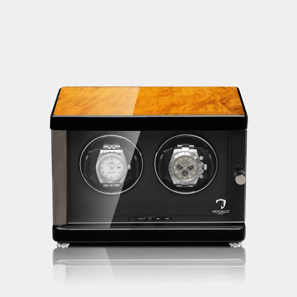 Modalo - Uhrenbeweger Ambiente Premium für 2 Uhren – Golden Phoebe
