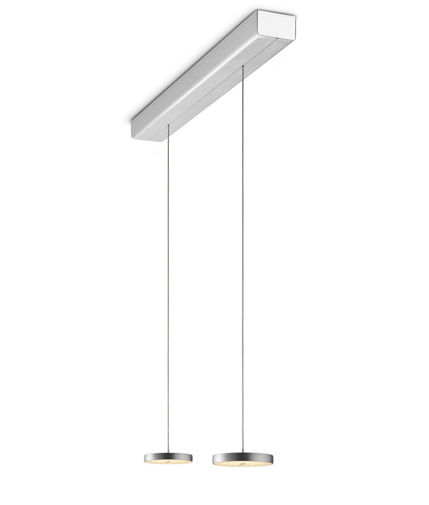 Oligo - Pendelleuchte Decent 1-flammig-Pendelleuchte-Oligo-Farbe Baldachin Aluminium gebürstet | Farbe Kopf Aluminium gebürstet-2-flammig-G42-885-21-12-TOJU Interior