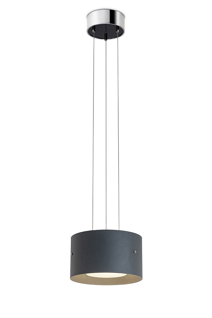 Oligo - Pendelleuchte Trofeo-Pendelleuchte-Oligo-Farbe Baldachin Chrom Schwarz | Farbe Schirm Grau matt-G42-886-20-45/45-TOJU Interior