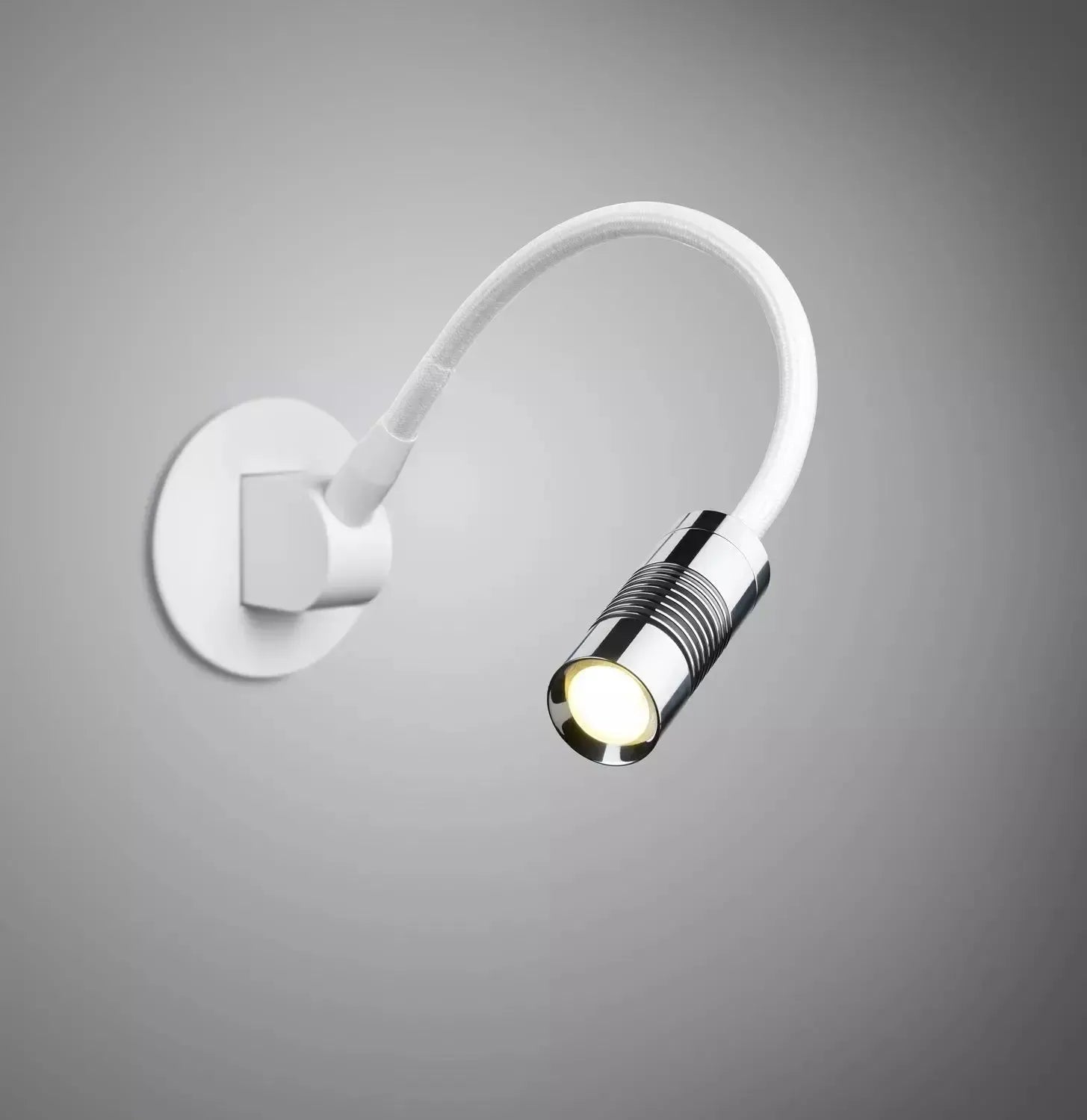 Oligo - Wandleuchte a Little bit-Wandleuchte-Oligo-Kopf Chrom | Flexarm Weiß matt-Einbau 3000 K-40-898-43-21-TOJU Interior