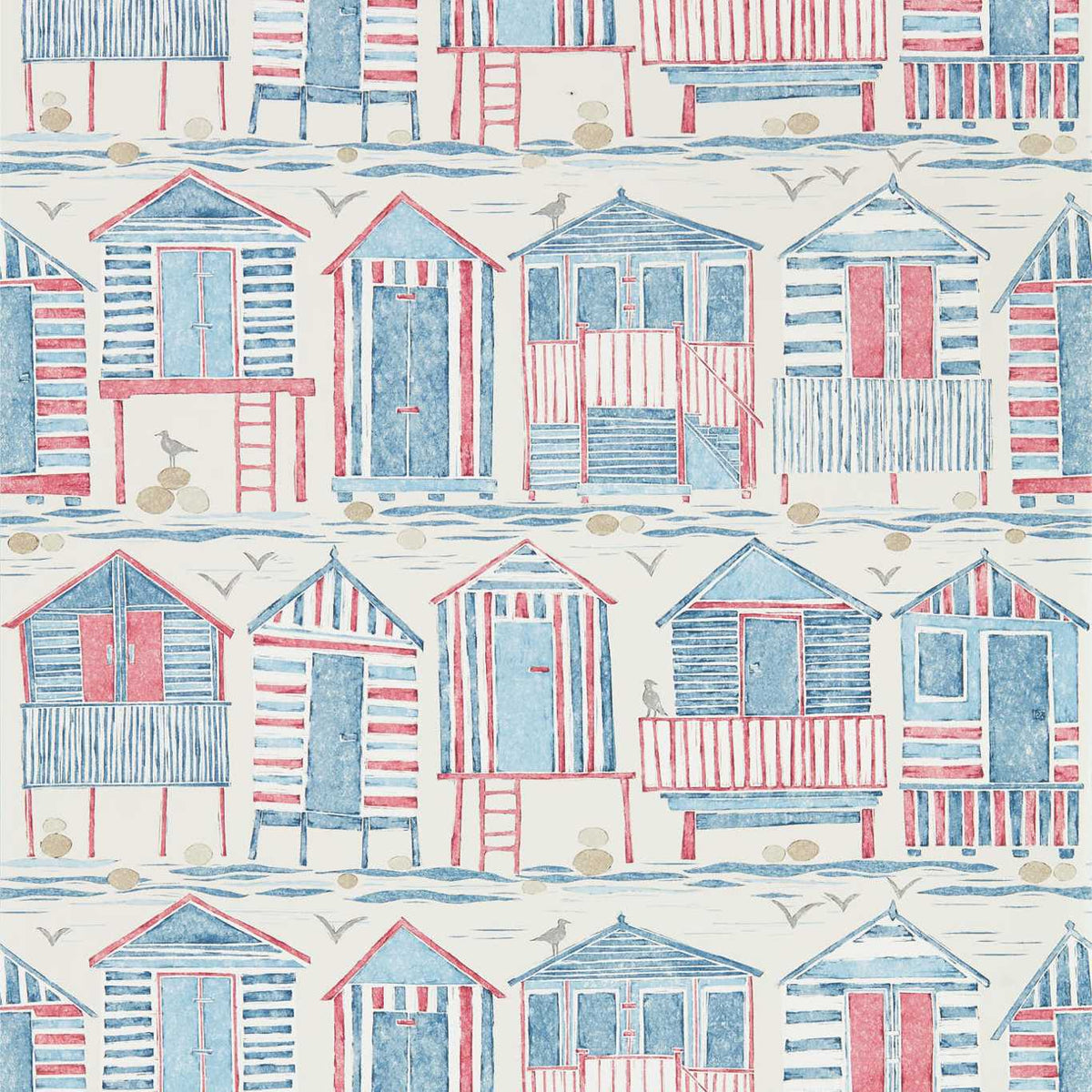 Sanderson - Tapete Beach Huts-Tapeten-Sanderson-NAUTICAL 216559-216559-Toju Interior