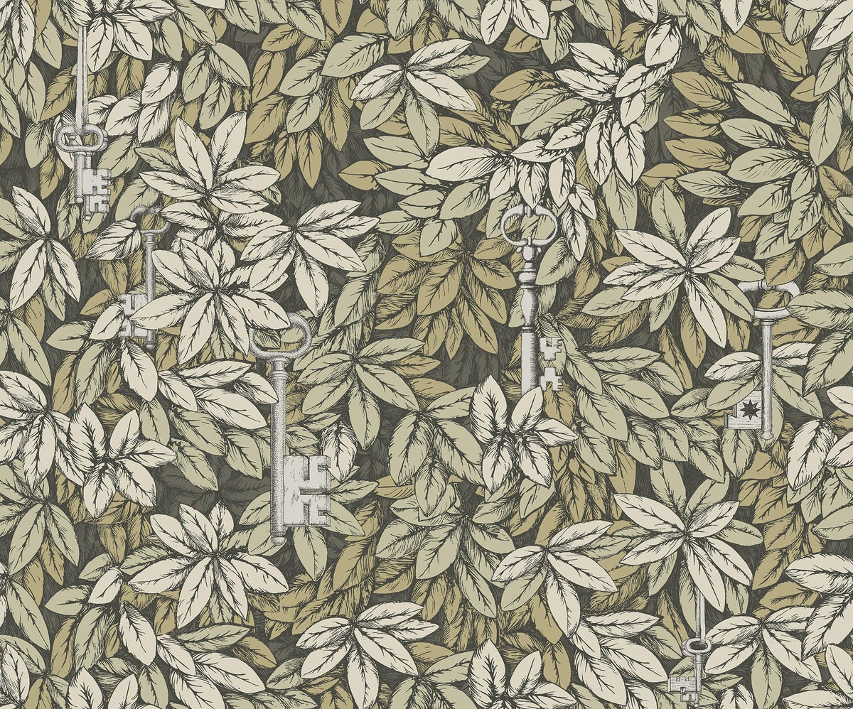 Cole & Son Chiavi Segrete Tapete in Metallic Gilver & Metallic Gold