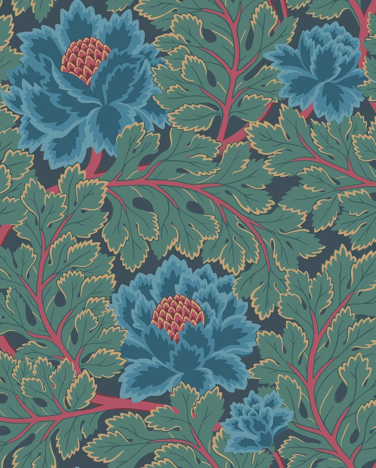 Cole & Son Aurora Tapete – Petrol & Teal on Ink (116/1003)
