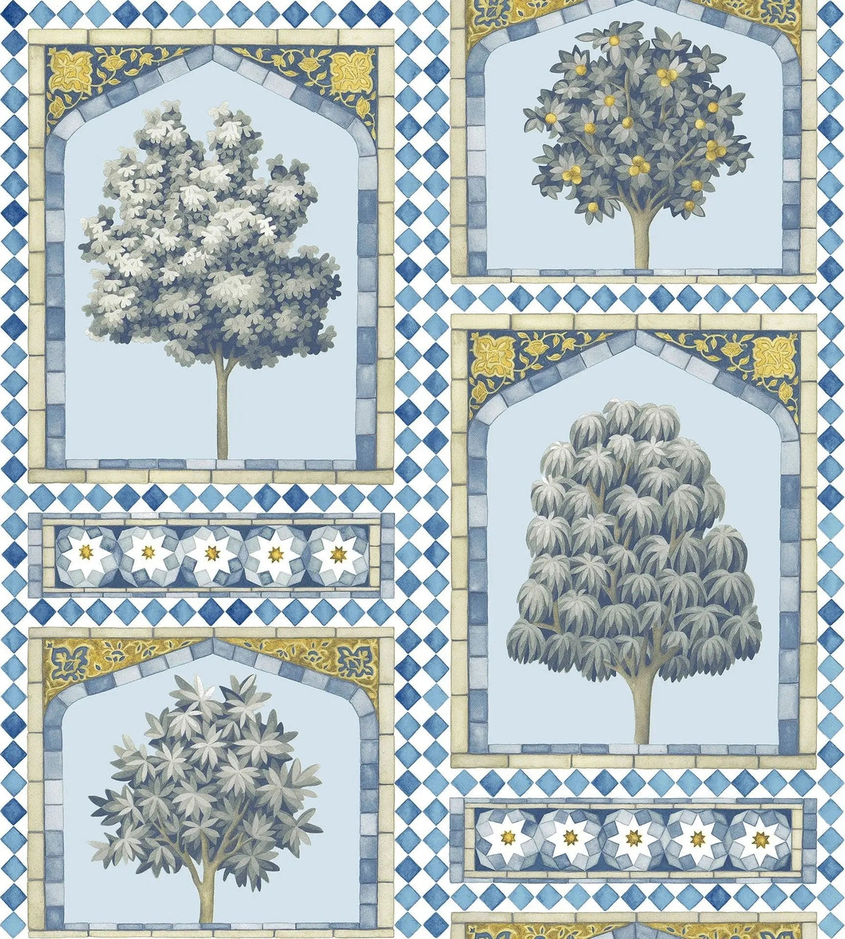 Cole & Son Sultan's Palace China Blue & Ochre 113/10029 – Muster