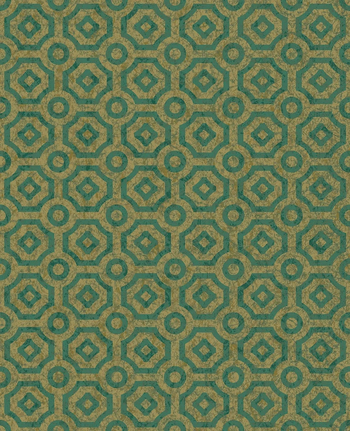 Cole & Son Queen's Quarter Emerald on Metallic Antique Gold 118/10021 – Muster