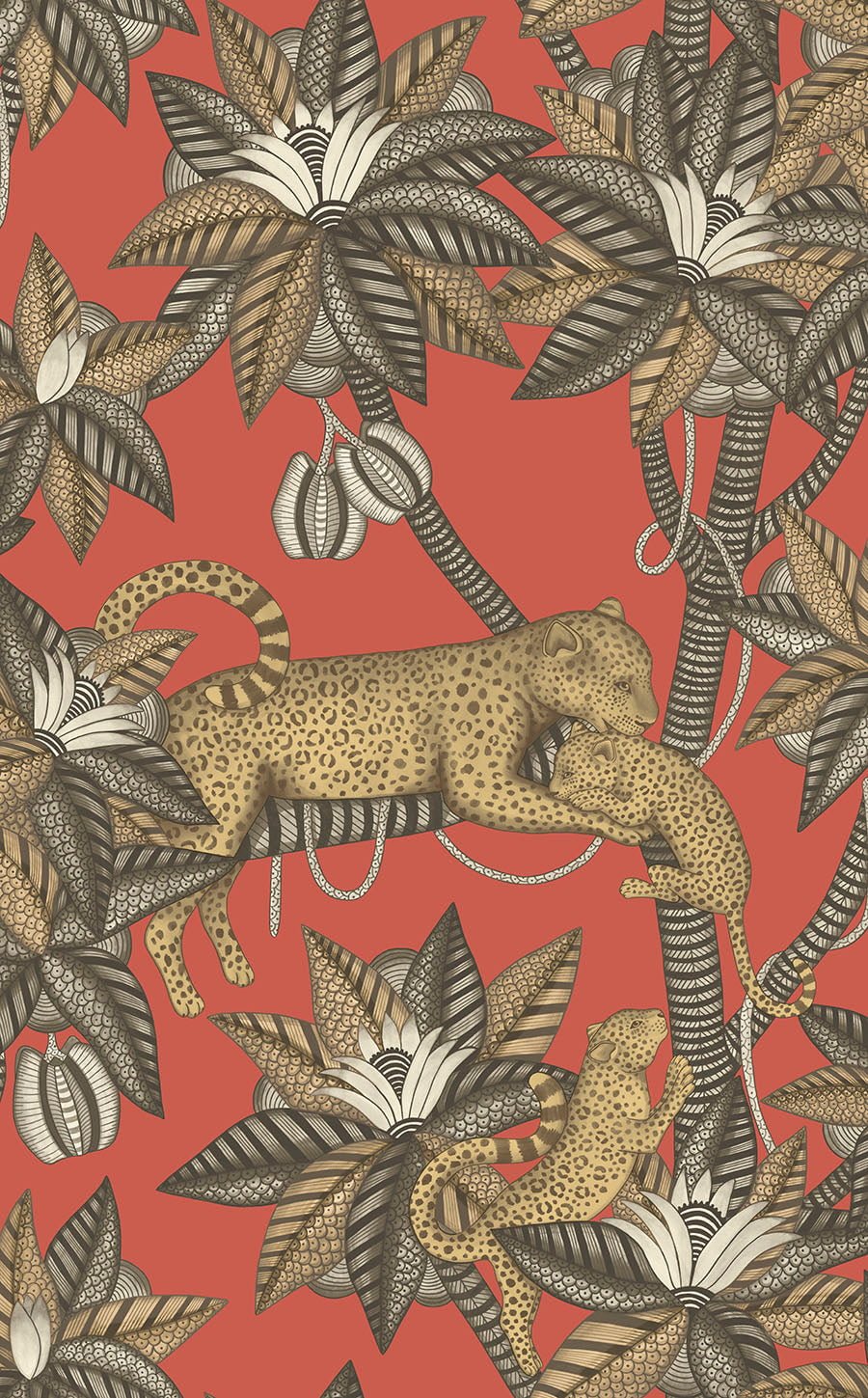 Cole & Son Satara Soot & Metallic Gold on Rouge 119/3014 – Muster