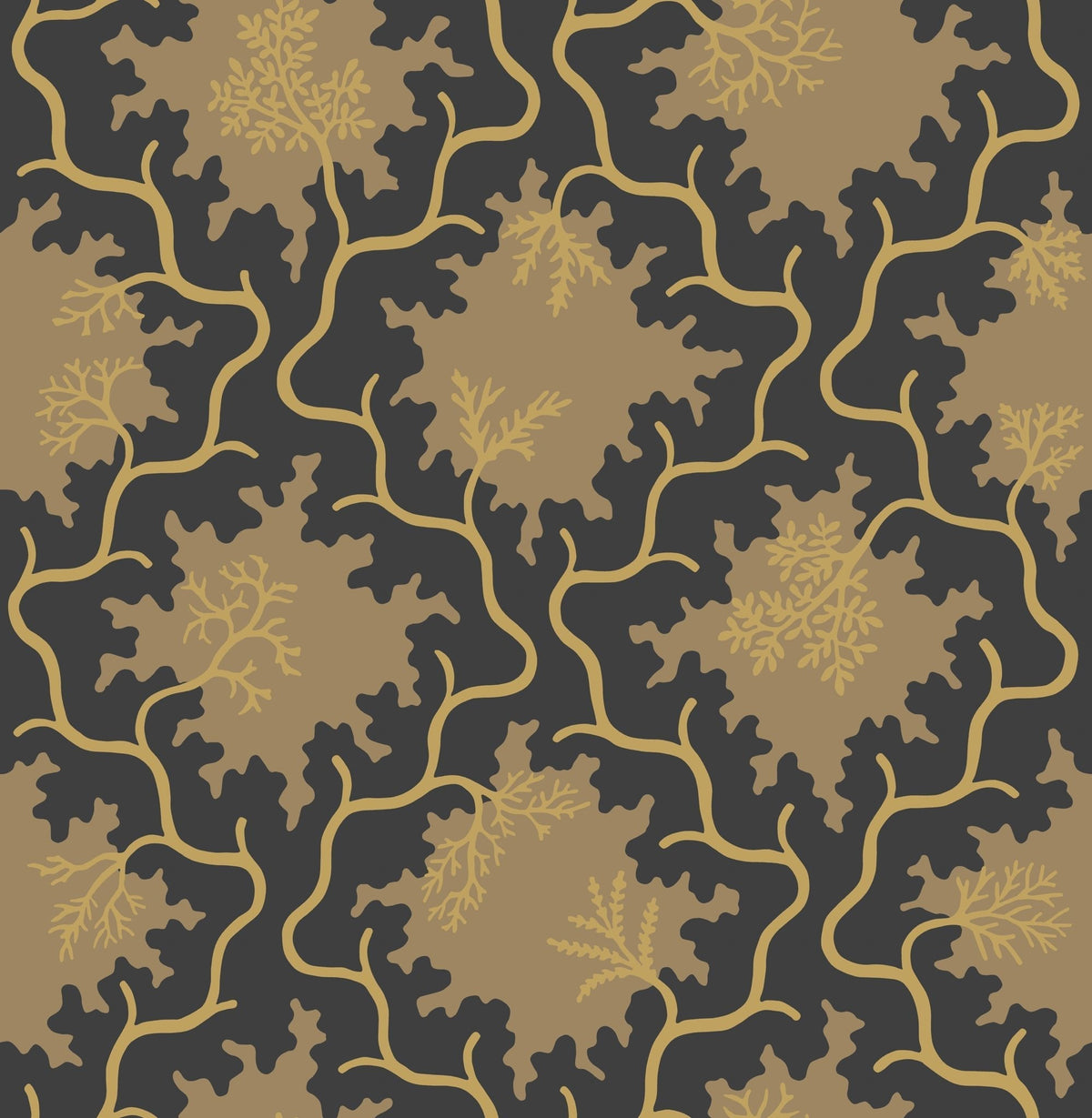 Cole & Son Moss Trellis Black and Gold 128/4018 – Muster