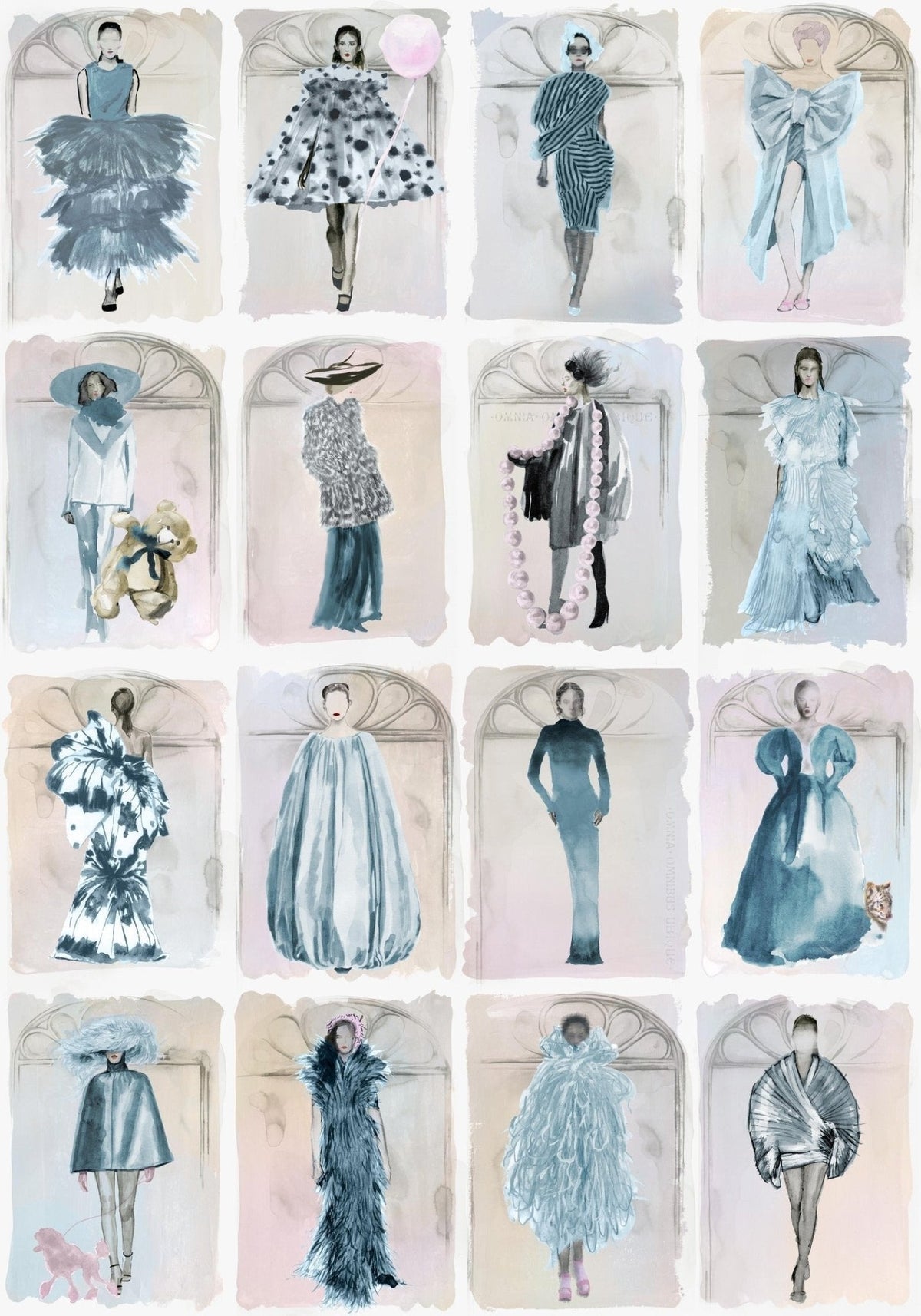 Cole & Son Couture Carousel with Windows – China Blue Pearl (175/2010M), Musteransicht