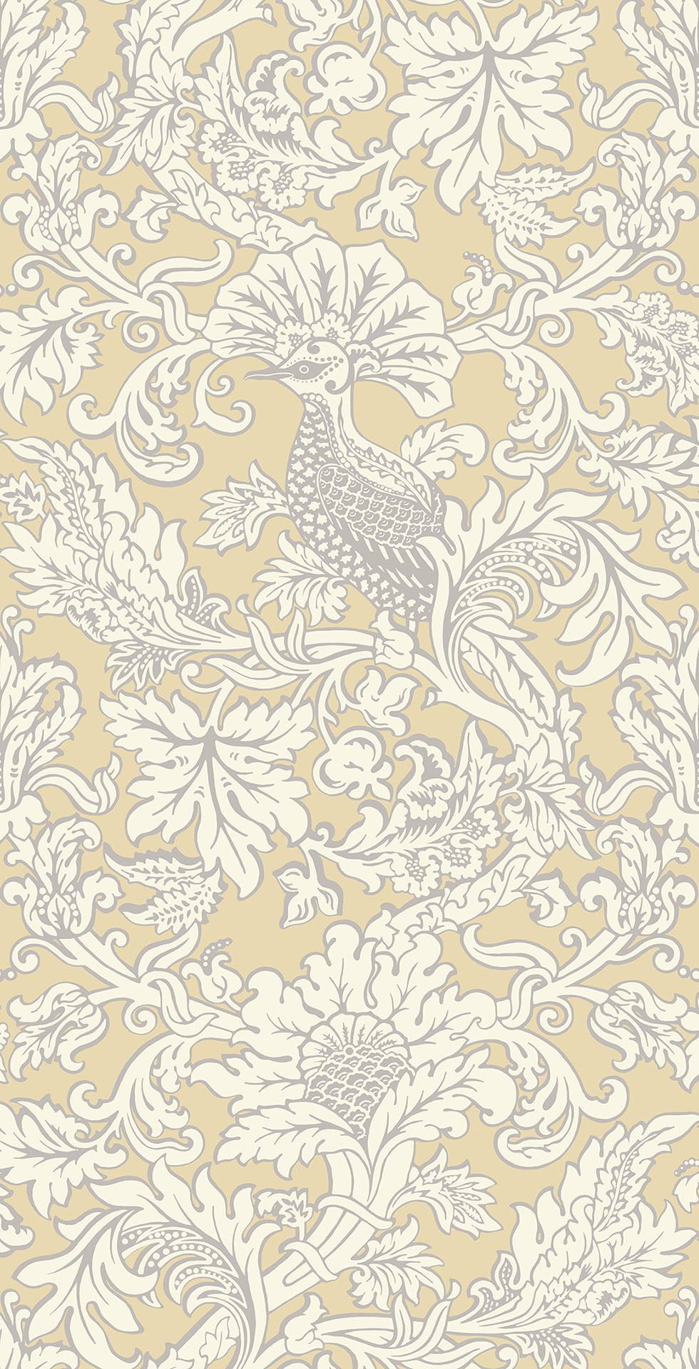 Cole & Son Balabina Tapete, White on Yellow (108/1001)