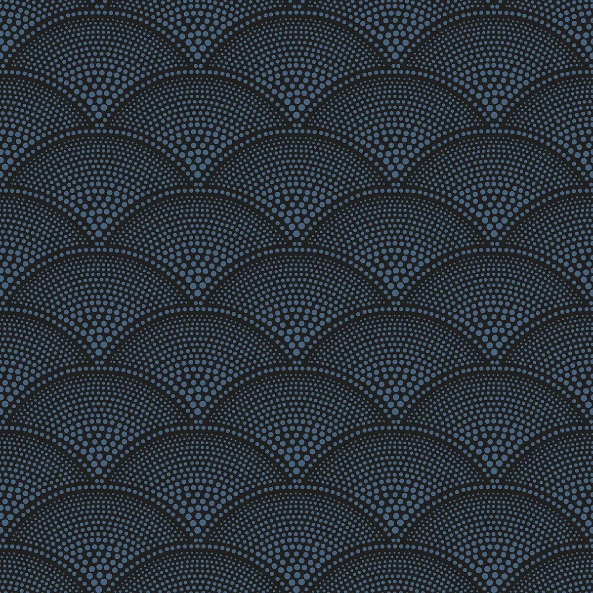 Cole & Son Feather Fan – Metallic Cornflower on Ink (89/4019)