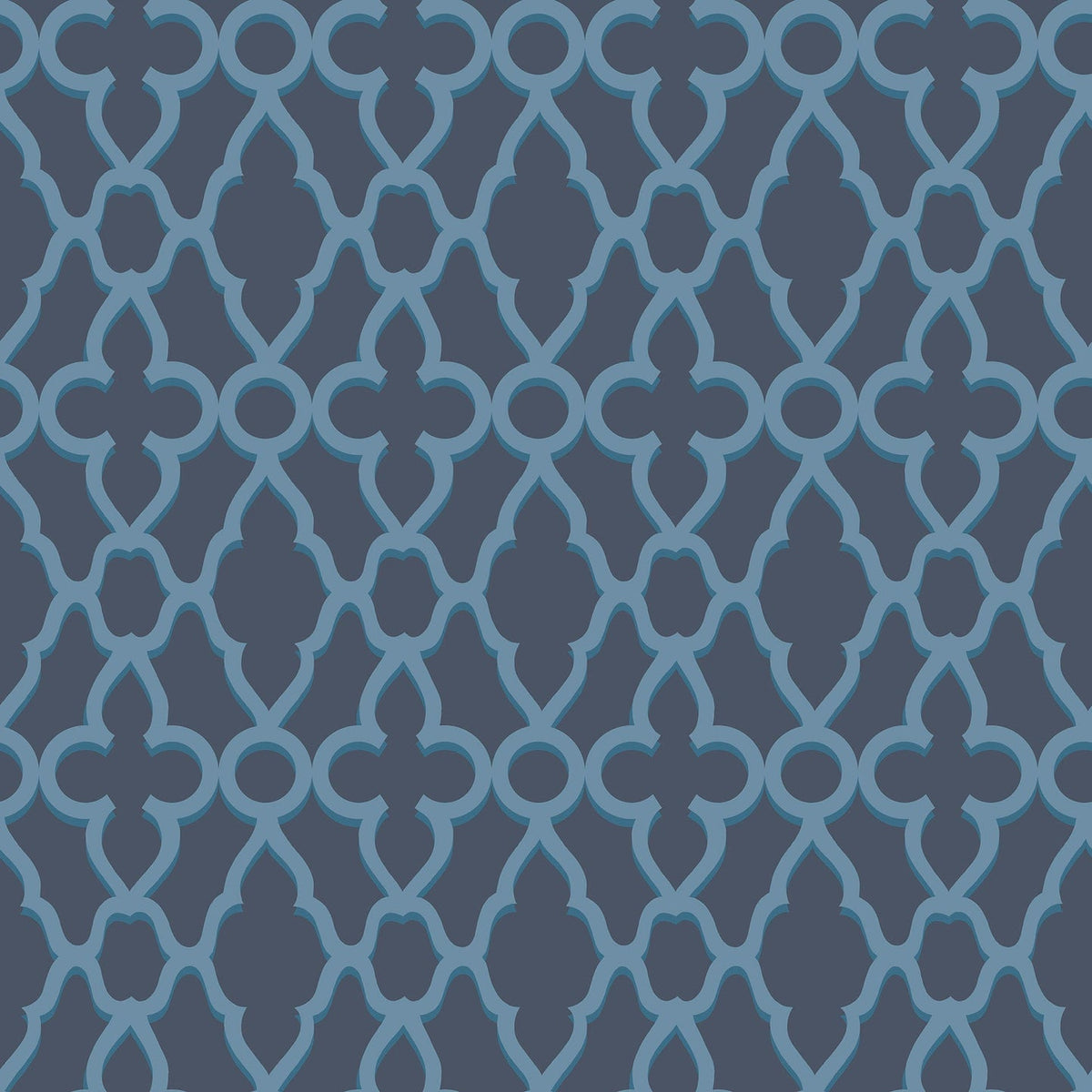Cole & Son Treillage – Cerulean Blue on Midnight (116/6024)