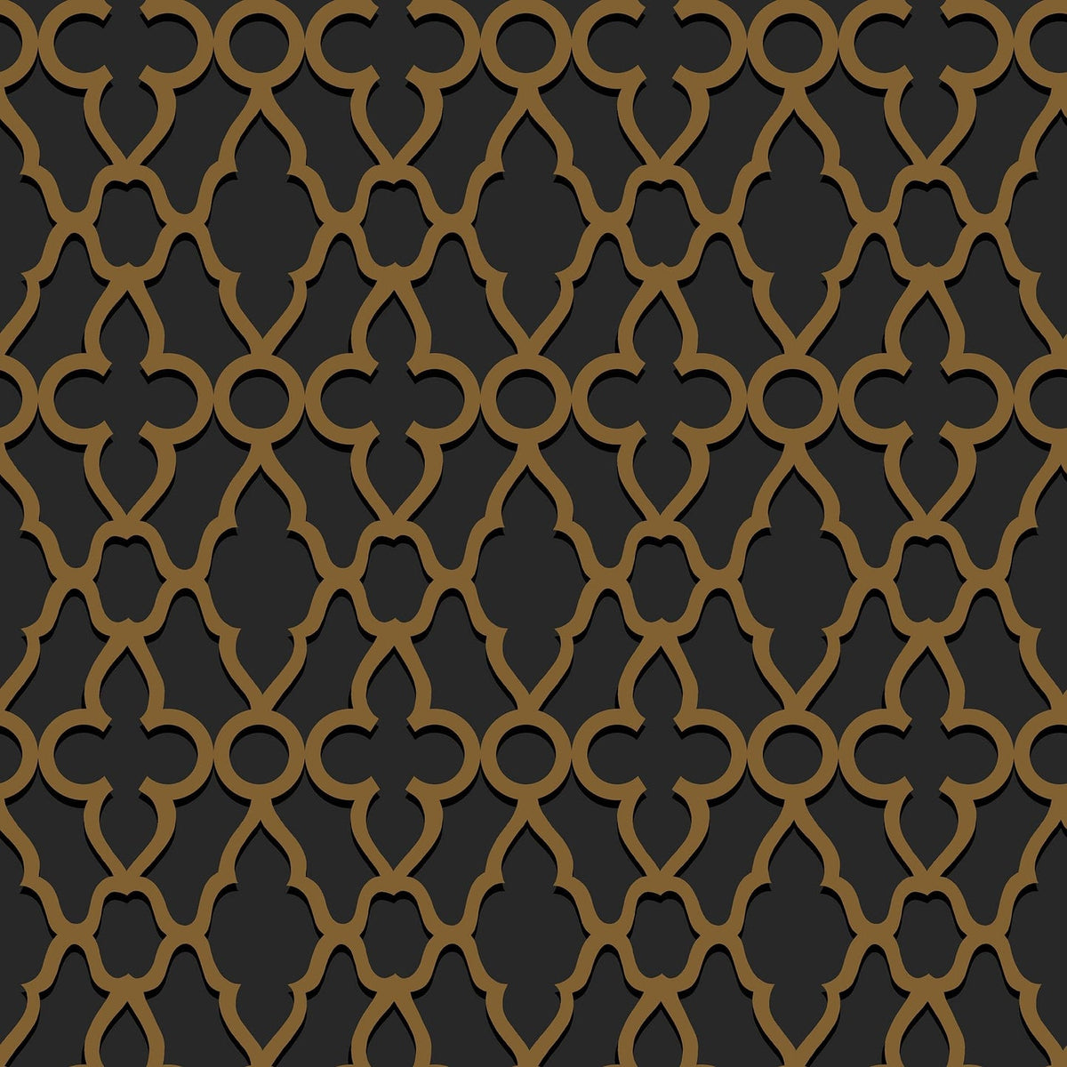 Cole & Son Treillage – Metallic Bronze on Charcoal (116/6025)
