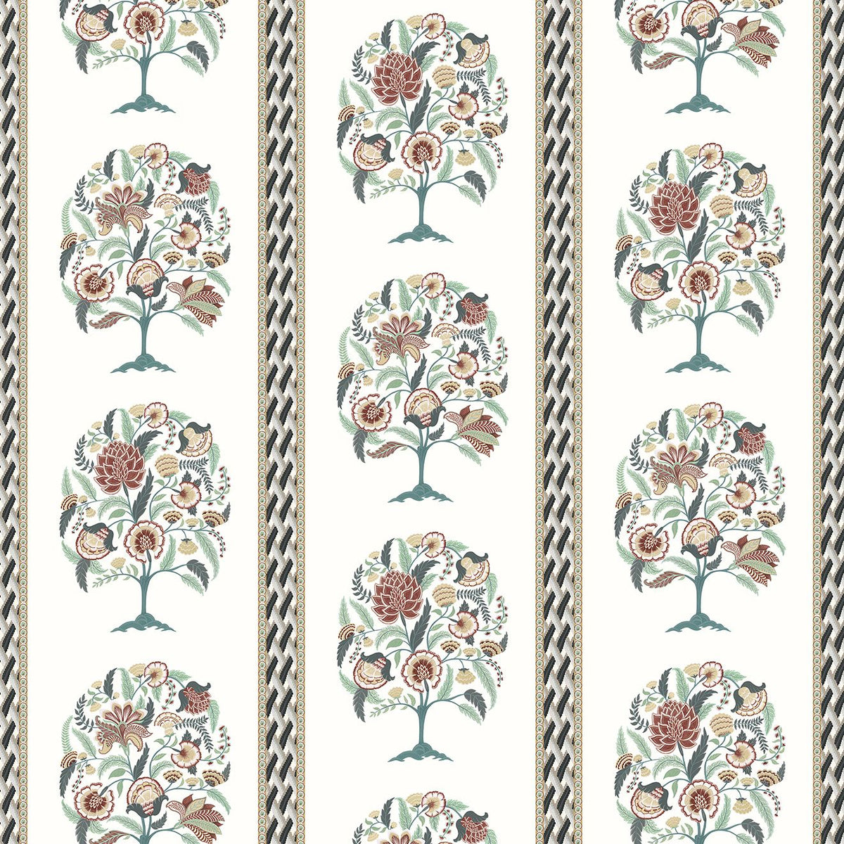 Osborne & Little Taniska – Stoff – F7894-02 – Eucalyptus / Charcoal