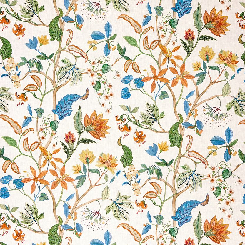Osborne & Little Chellah – Stoff – F7897-02 – Petrol / Mandarin