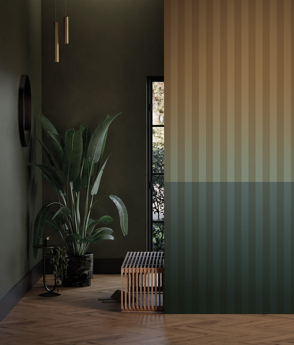 KEK Amsterdam Gradient Stripes FU-017 Streifentapete im Raum