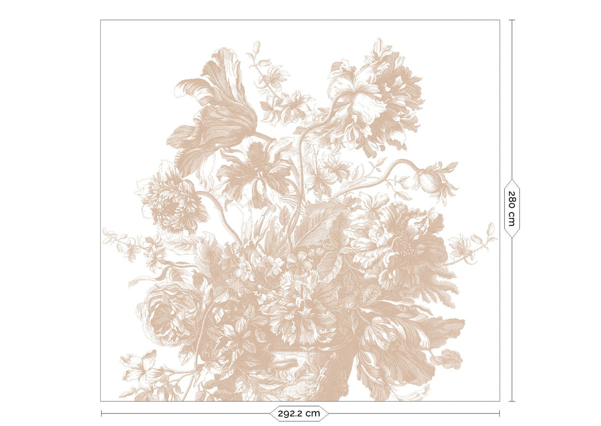 KEK Amsterdam Engraved Flowers Nude Tapete – 292,2 × 280 cm FU-043