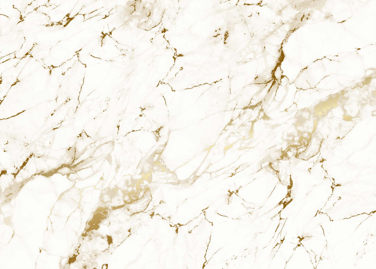 Marble Gold/White Vliestapete mit Goldfolie von KEK Amsterdam