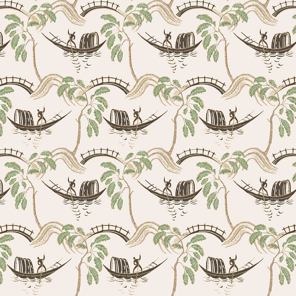 Nina Campbell Peggy – Stoff – NCF4550-02 – Green / Ivory