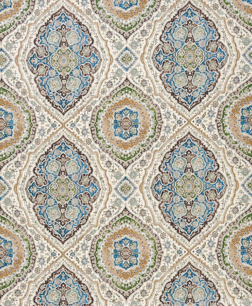 Nina Campbell Karabali – Stoff – NCF4562-01 – Blue / Green