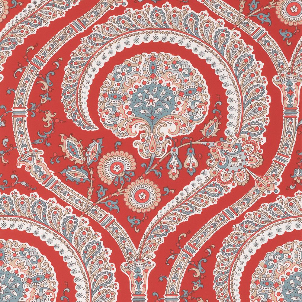 Nina Campbell Les Indiennes Les Indiennes Red/Teal NCW4350-01