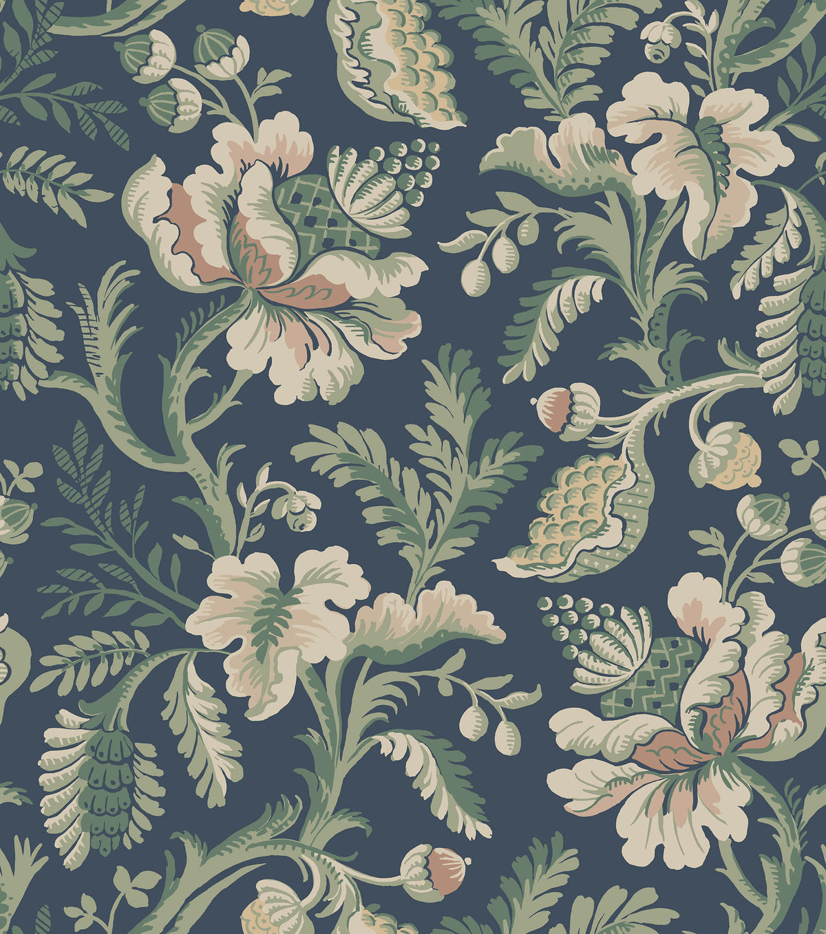 Sandberg Daphne Midnight Blue S10240 – Tapetenmuster