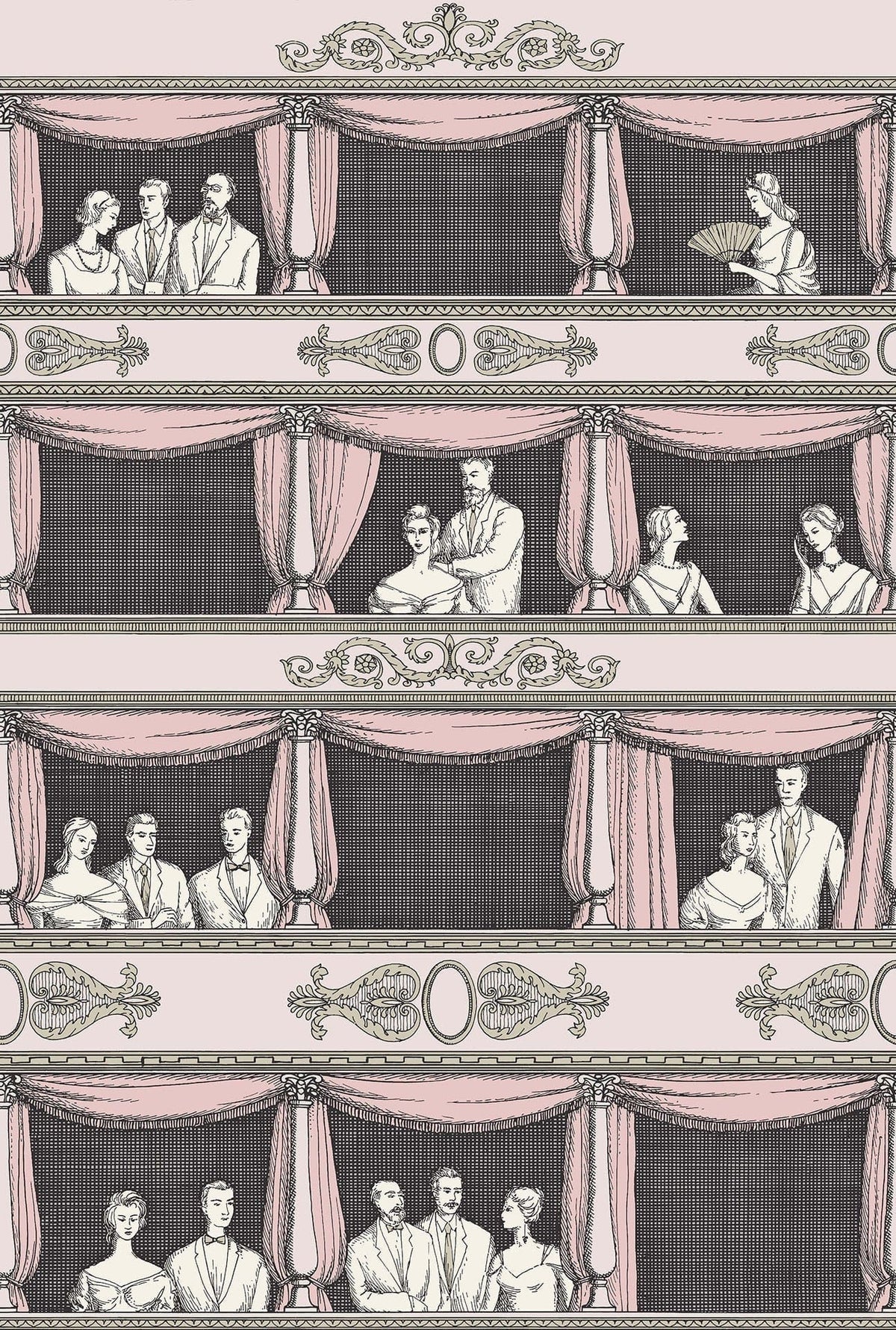 Cole & Son Fornasetti Teatro Tapete, Blush, 114/4008