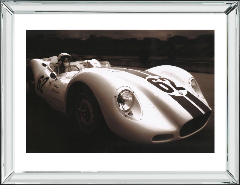 Brookpace Fine Art - 1958 LISTER JAGUAR-Wandbild-Brookpace Lascelles-Manhattan / Spiegelrahmen-TOJU Interior