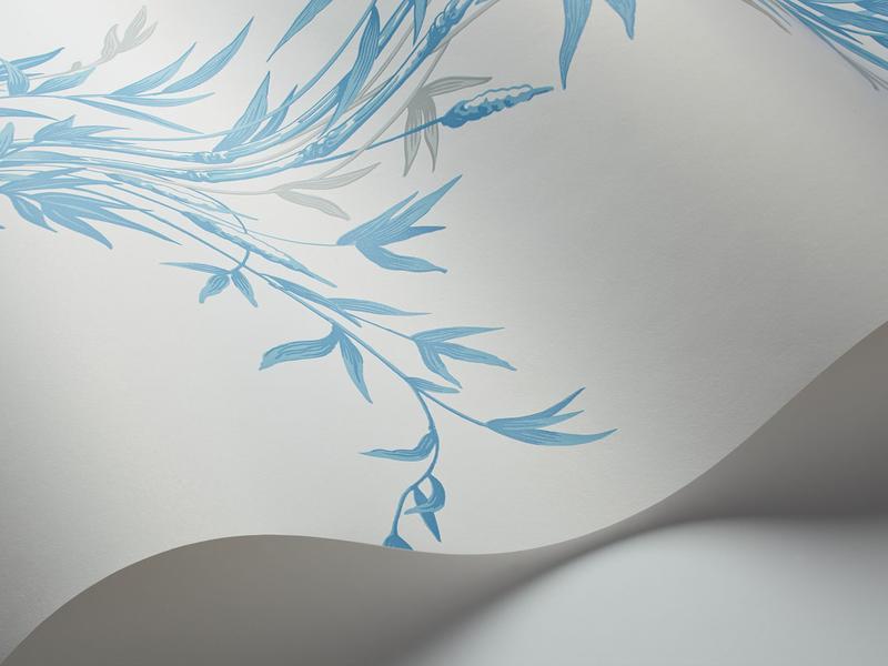 Cole and Son - Tapete Bamboo Wallpaper-Tapeten-Cole & Son-Blue on Chalk S100/5022-TOJU Interior