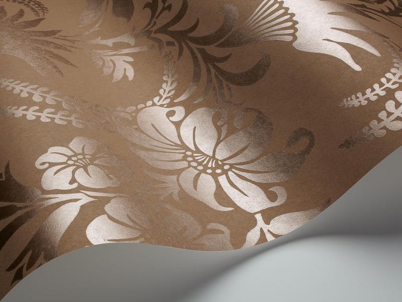 Cole and Son - Tapete Cranley Wallpaper-Tapeten-Cole & Son-Metallic Bronze on Dark Neutral S88/5021-TOJU Interior