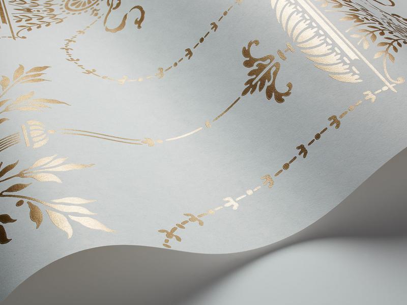 Cole and Son - Tapete Dorset Wallpaper-Tapeten-Cole & Son-Metallic Gold on Parchment S88/7032-TOJU Interior