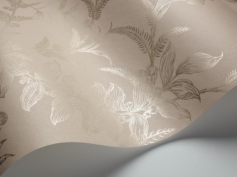 Cole and Son - Tapete Ludlow Wallpaper-Cole & Son-Mettalic Gilver on Linen S88/1004-TOJU Interior