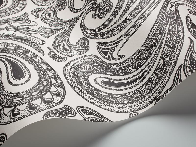 Cole and Son - Tapete Malabar Wallpaper-Tapeten-Cole & Son-Schwarz & Weiß 66/1004-TOJU Interior