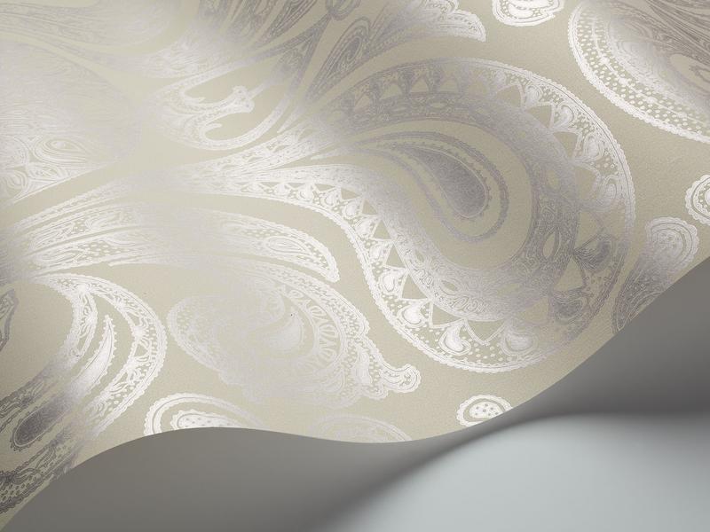 Cole and Son - Tapete Malabar Wallpaper-Tapeten-Cole & Son-Silber auf Olive 66/1003-TOJU Interior