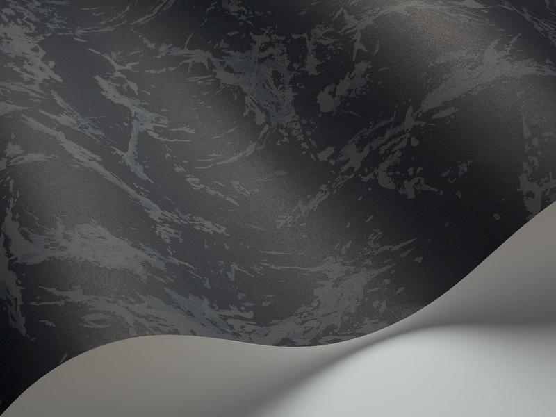 Cole and Son - Tapete Marble Wallpaper-Tapeten-Cole & Son-Black S92/7036-TOJU Interior