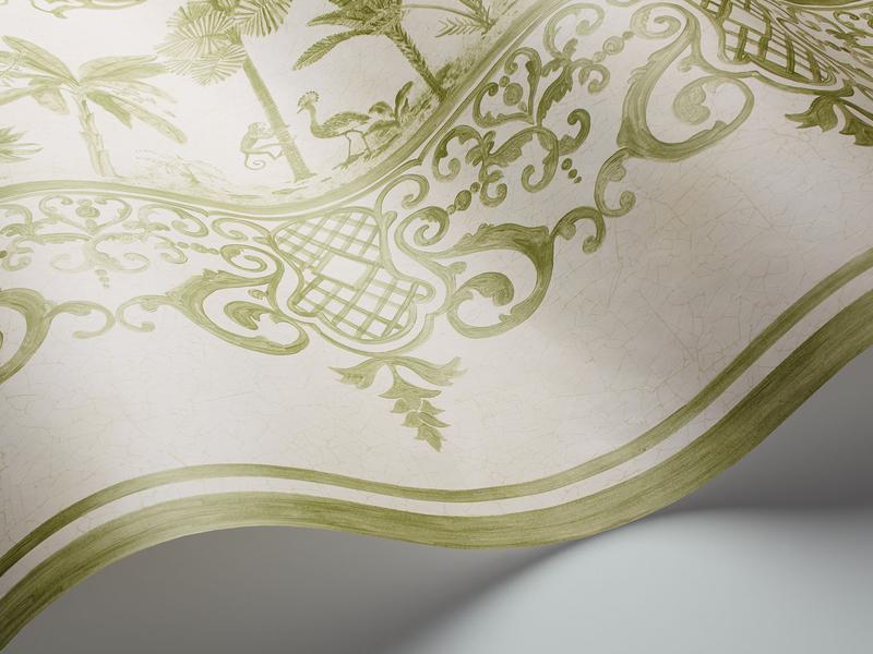 Cole and Son - Tapete Rousseau Border Wallpaper-Tapeten-Cole & Son-Olive Green on Cream S99/10045-TOJU Interior