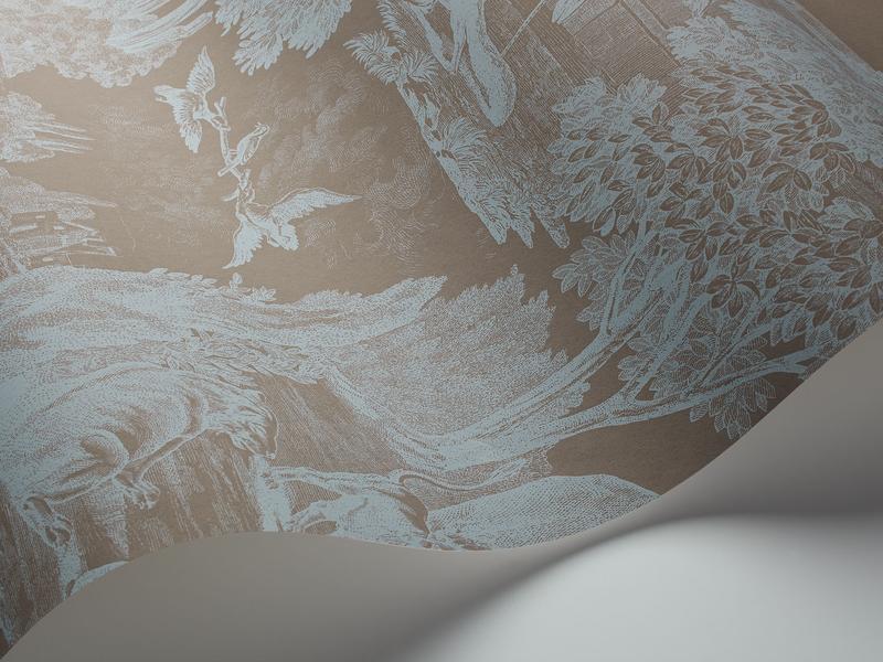 Cole and Son - Tapete Versailles Wallpaper-Tapeten-Cole & Son-Seafoam on Soot S99/15063-TOJU Interior