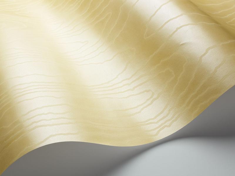 Cole and Son - Tapete Watered Silk Wallpaper-Tapeten-Cole & Son-Mica Yellow S106/1011-TOJU Interior
