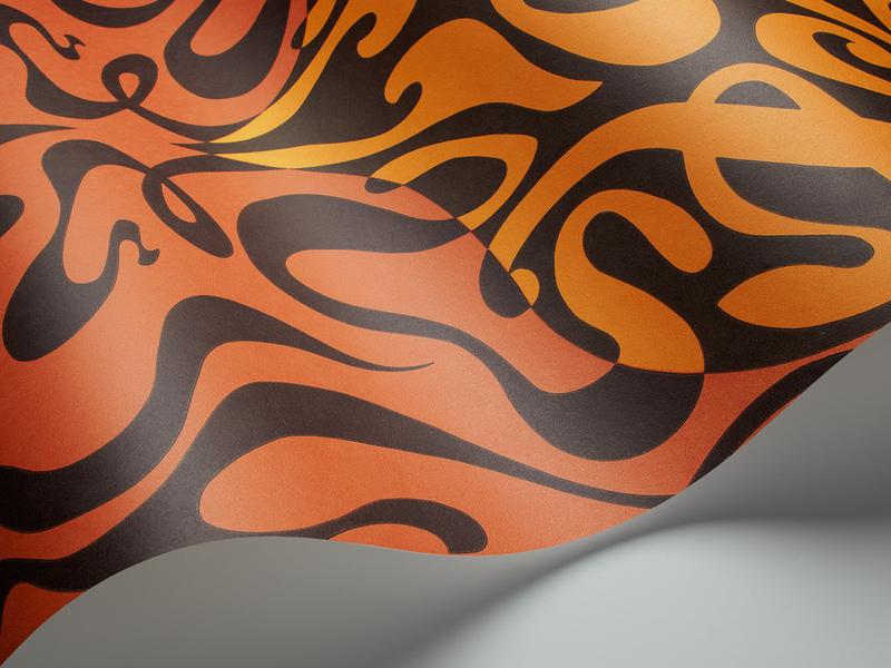 Cole and Son - Tapete Woodstock Wallpaper-Tapeten-Cole & Son-Orange auf Soot 69/7126-TOJU Interior