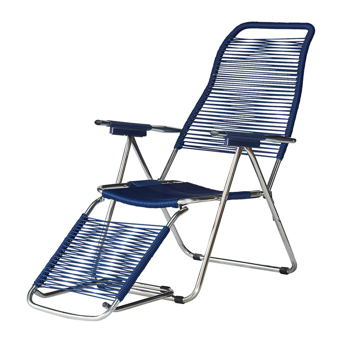 Fiam - Liegestuhl Spaghetti-Sonnenliegen-Fiam-Aluminium / blau-TOJU Interior