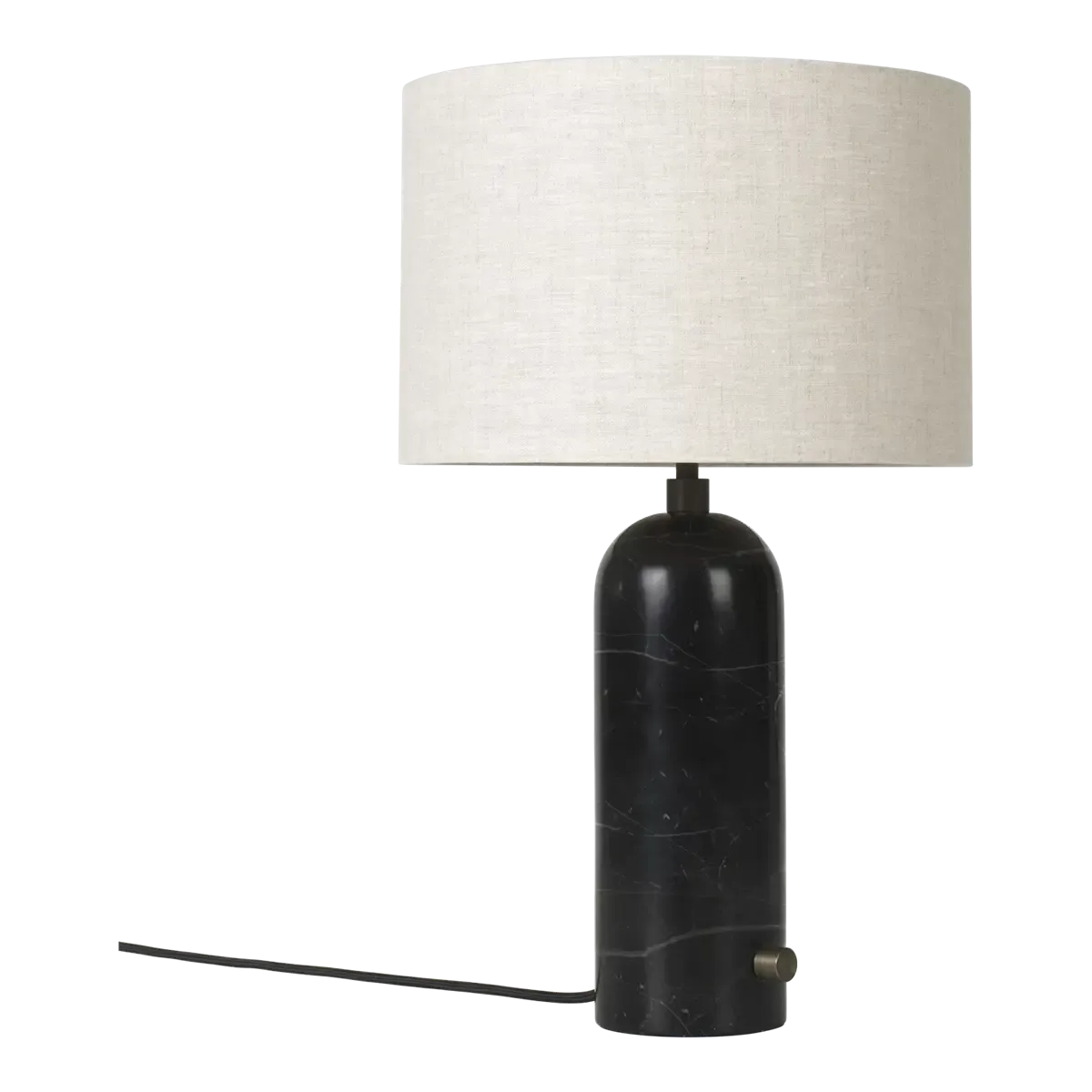 Gubi - Gravity Tischleuchte S-Gubi-Schwarzer Marmor / Leinen Schirm-TOJU Interior