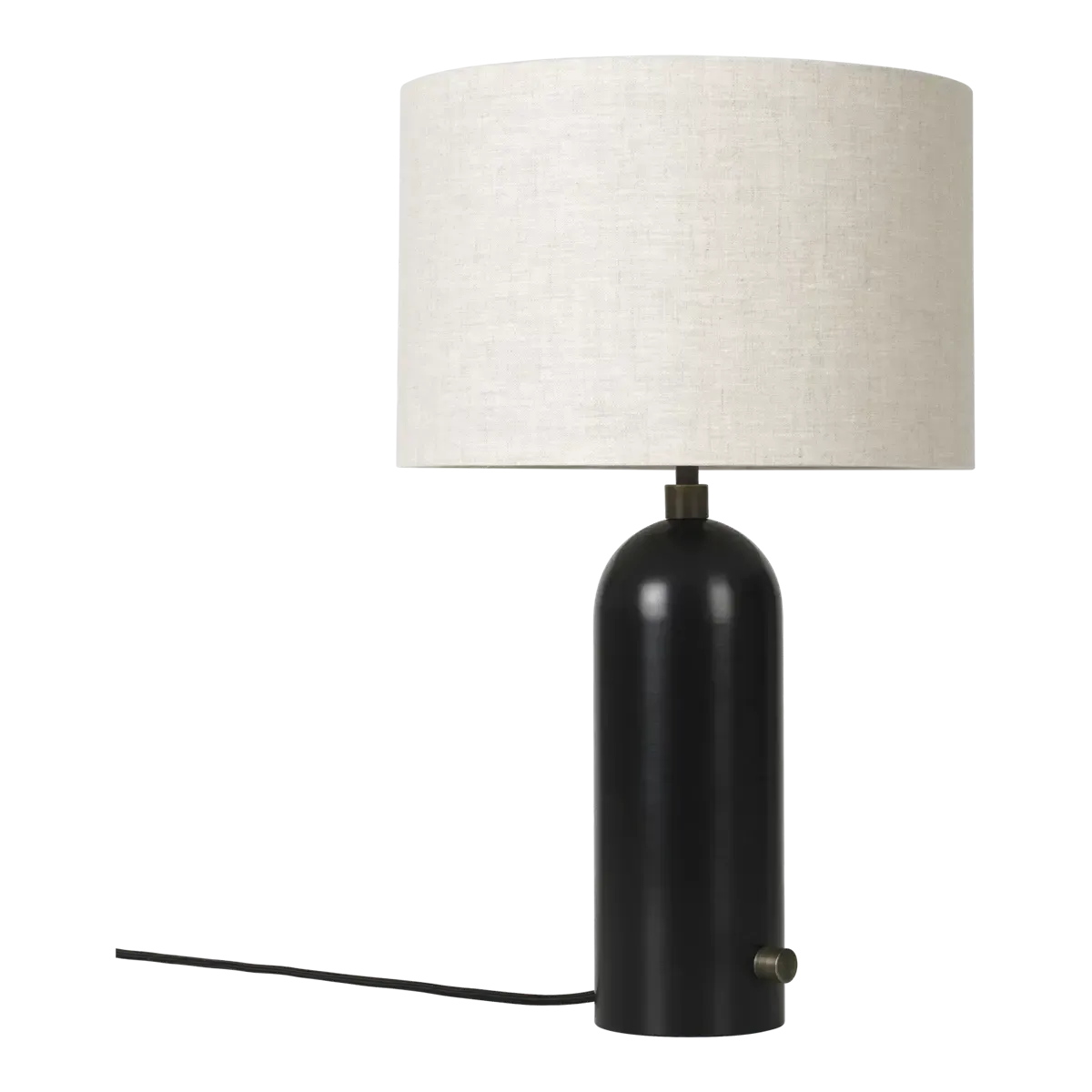 Gubi - Gravity Tischleuchte S-Gubi-schwarzer Stahl / Leinen Schirm-TOJU Interior