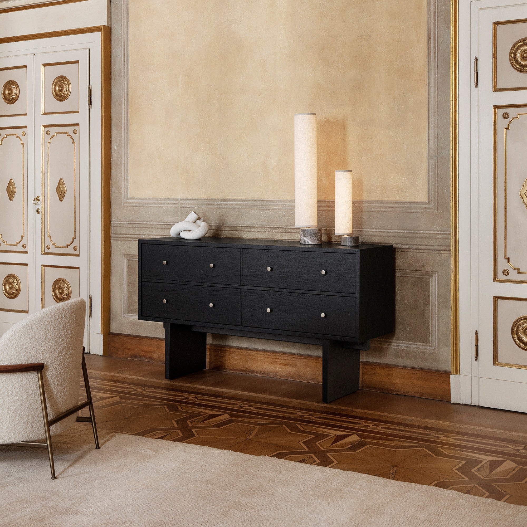 Gubi - Unbound LED Tischleuchte-Gubi-Leinen weiß/Schirm-TOJU Interior