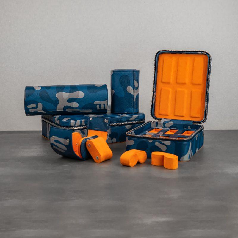 IFL Watches - Blue Camo Watch Box – 10 Uhren-Uhrenbox-TOJU Interior
