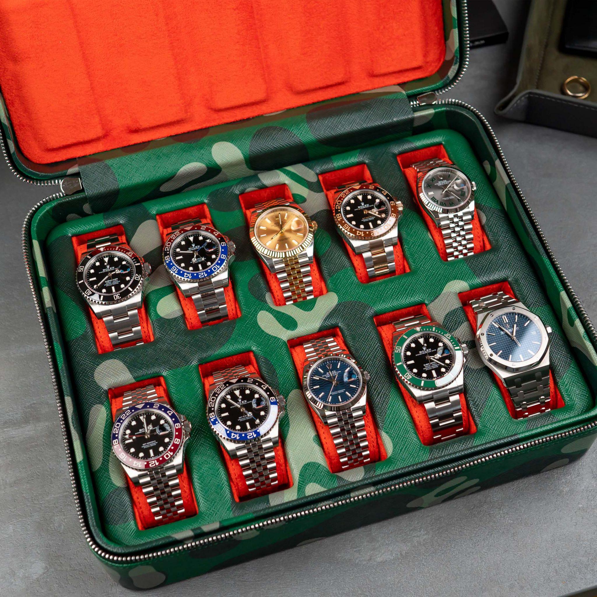 IFL Watches - Green Camo Watch Box – 6 Uhren-Uhrenbox-TOJU Interior